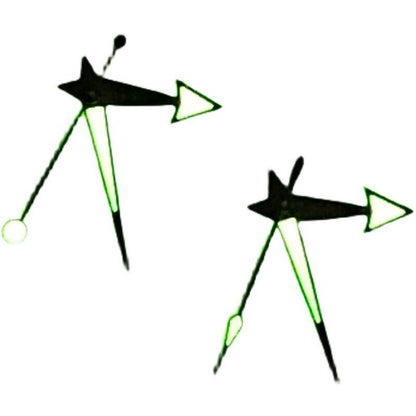 Green luminous watch hands set by MYT for ETA 2824/2836, MYT8205, 8215, DG2813 movements.