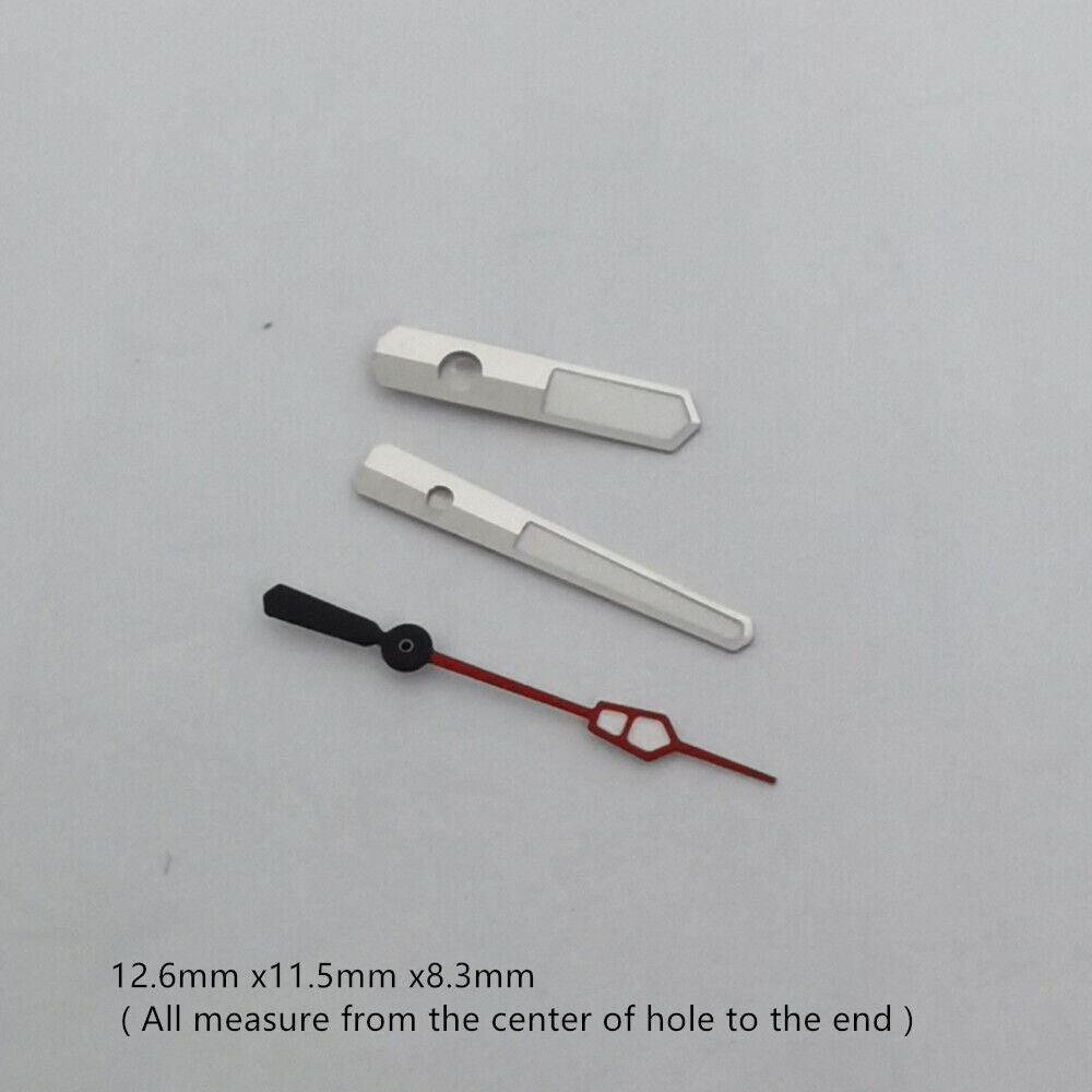 Green luminous watch hands set for NH35 NH36 movement, enhancing visibility and precision.