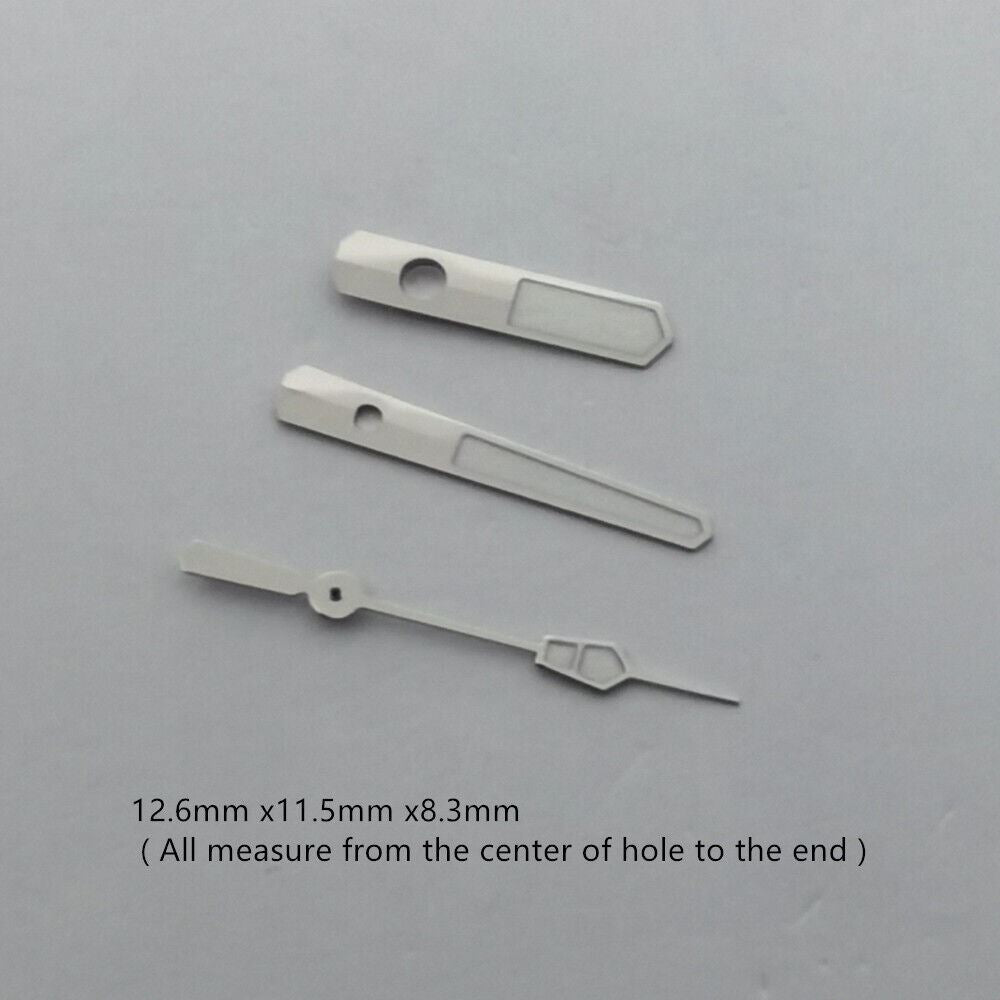 Green luminous watch hands set for NH35 NH36 movement, precise timekeeping accessory.