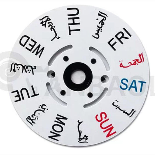 Roue de semaine arabe adaptée au mouvement NH35, position 3/3,8
