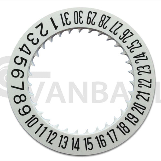 Disque de date blanc Roue de date adaptée au mouvement NH35 NH36 Date à 6 heures