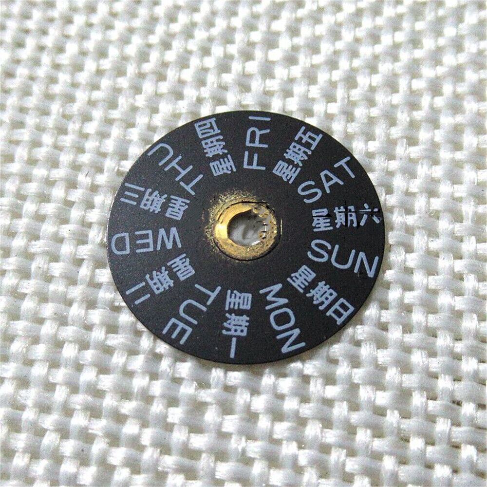 Roue de semaine noire chinoise anglaise, compatible avec le mouvement 2836