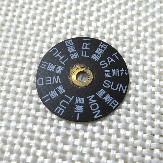 Roue de semaine noire chinoise anglaise, compatible avec le mouvement 2836