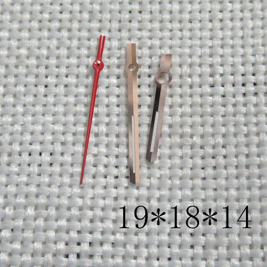 Rose Gold watch hands set with red second hand, compatible with ETA 2824, 2836, 2834 movements from