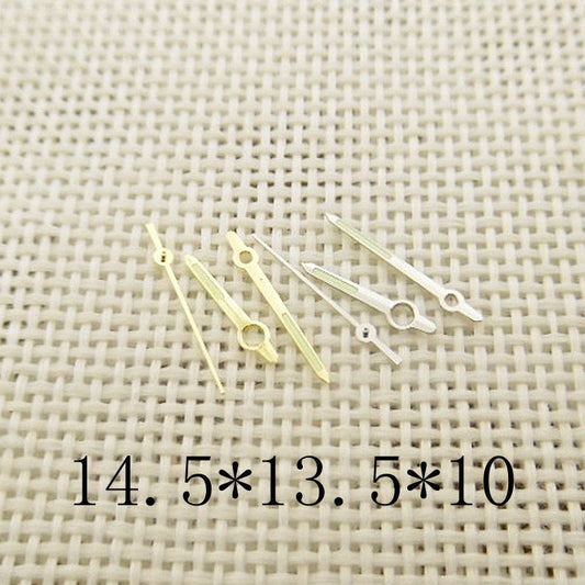 Golden and silver luminous watch hands set for ETA 2824 2836 2834 movements, ideal for precise time repair.