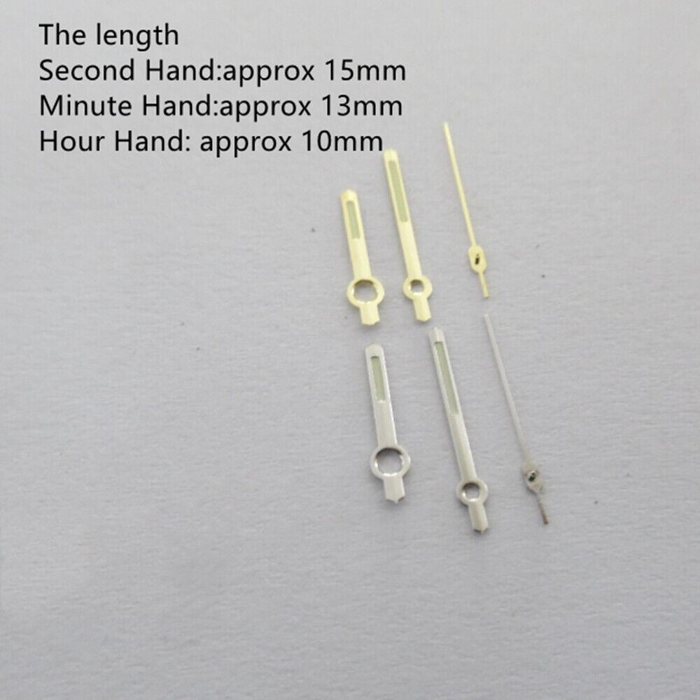 Golden and silver luminous watch hands by Generic, designed for Movement 7009 with enhanced visibility.