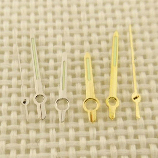 Luminous silver and golden watch hands for Movement 8205 by Generic, ideal for precise timekeeping upgrades.