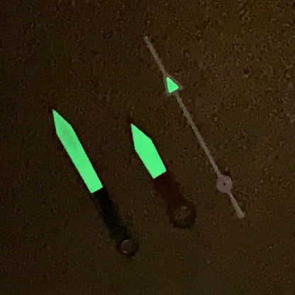 Green luminous golden watch hands set, compatible with NH35A/NH36A/4R36 movements, ideal for repairs