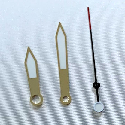 Green luminous golden watch hands set for NH35A movement, ideal for accurate watch repairs and enhancements