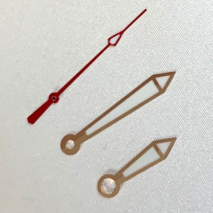 B11 green luminous watch hands set sized 8/12.5mm for NH35A, NH36A, 4R36 movements, ideal for repair
