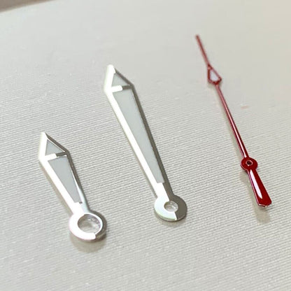 B11 brand green luminous watch hands set for NH35A/NH36A/4R36 movements, sizes 8mm and 12.5mm.