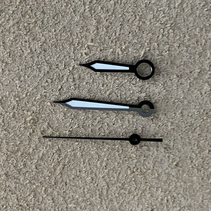 Green luminous sharp end blue and black watch hands set by B41 for NH35A/NH36 movement, perfect for watch repair.