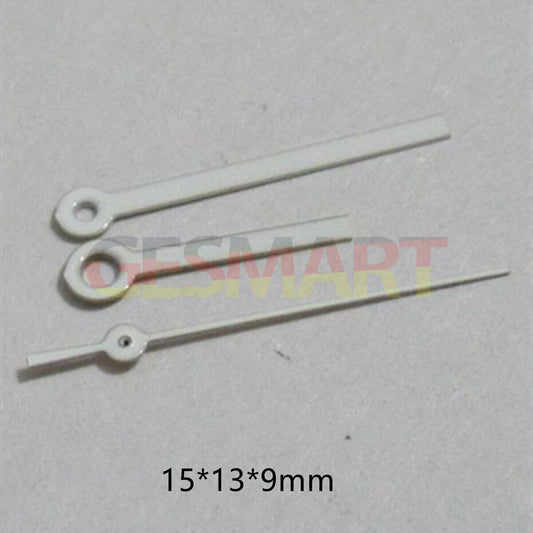 White watch hands set by Miyota, 15x13x9mm, compatible with 2035, 2115, 2105, 2305, 2315 movements