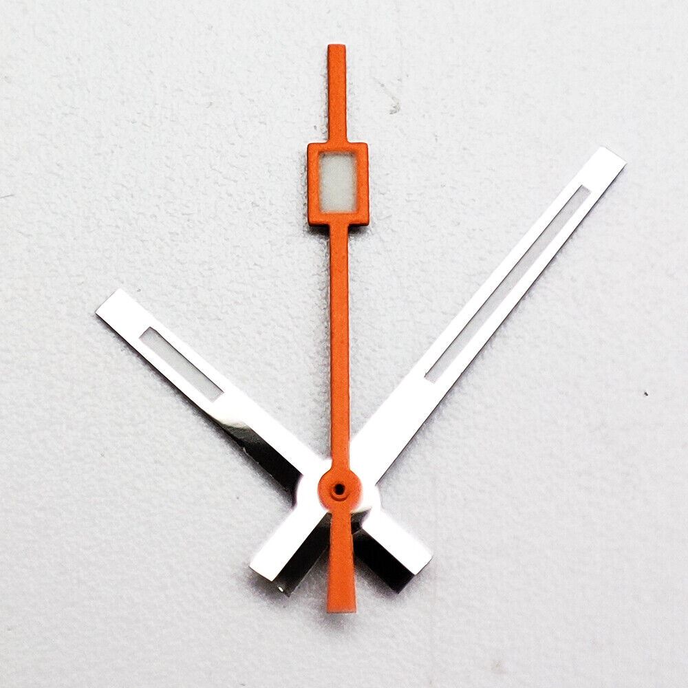 Green luminous watch hands by A104 for NH35A/NH36A movement, sized 8.5x12.5x13mm, ideal for night visibility.