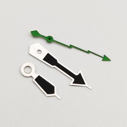Silver-trimmed black watch hands for NH35A/NH36A/4R36 movement, precise fit