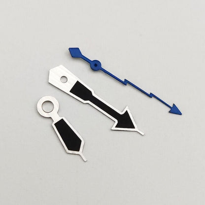 Silver trim black watch hands for NH35A/NH36A/4R36 movement, precise fit