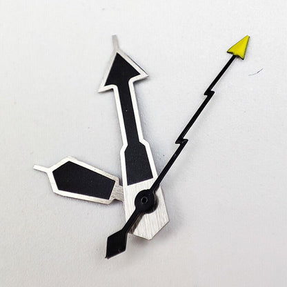 Silver trim black watch hands for NH35A/NH36A/4R36 movement, precise fit