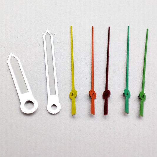Silver trim green luminous watch hands for NH35A/NH36A/4R36 movement, perfect for precise timekeeping.
