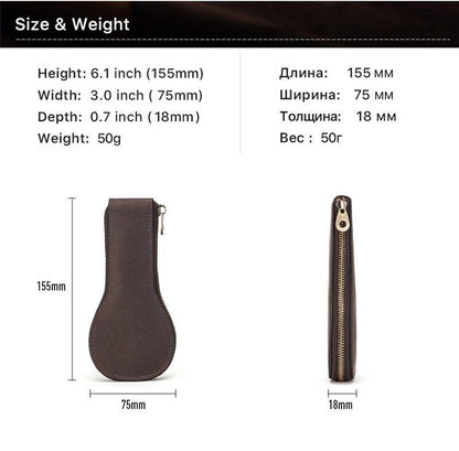 1 Slot Leather Watch Box Luxury Pouch with Zipper Portable Organizer Bag