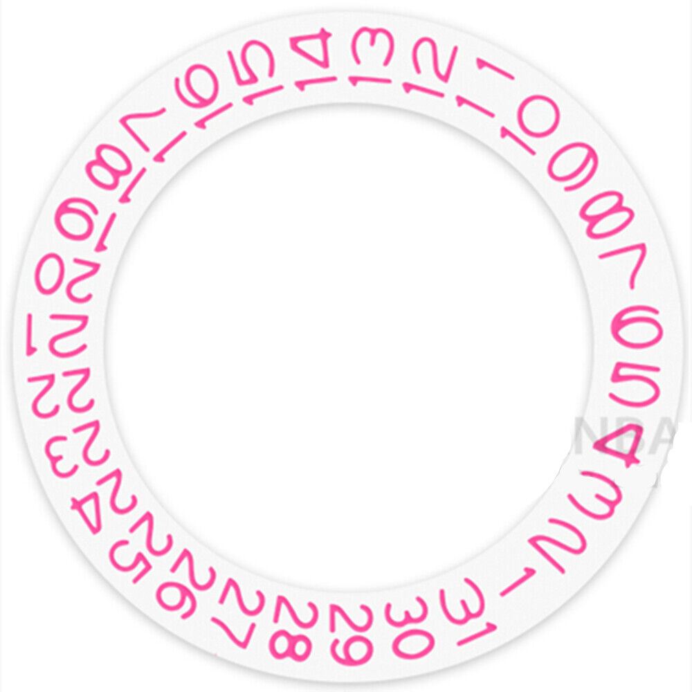 Disque de date à fond blanc et caractères roses pour Miyota NH35 NH36 Date@3