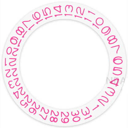 Disque de date à fond blanc et caractères roses pour Miyota NH35 NH36 Date@3