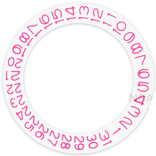 Disque de date à fond blanc et caractères roses pour Miyota NH35 NH36 Date@3