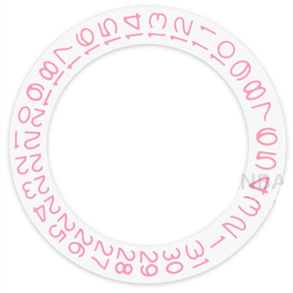 Disque de date à fond blanc et caractères roses pour Miyota NH35 NH36 Date@3