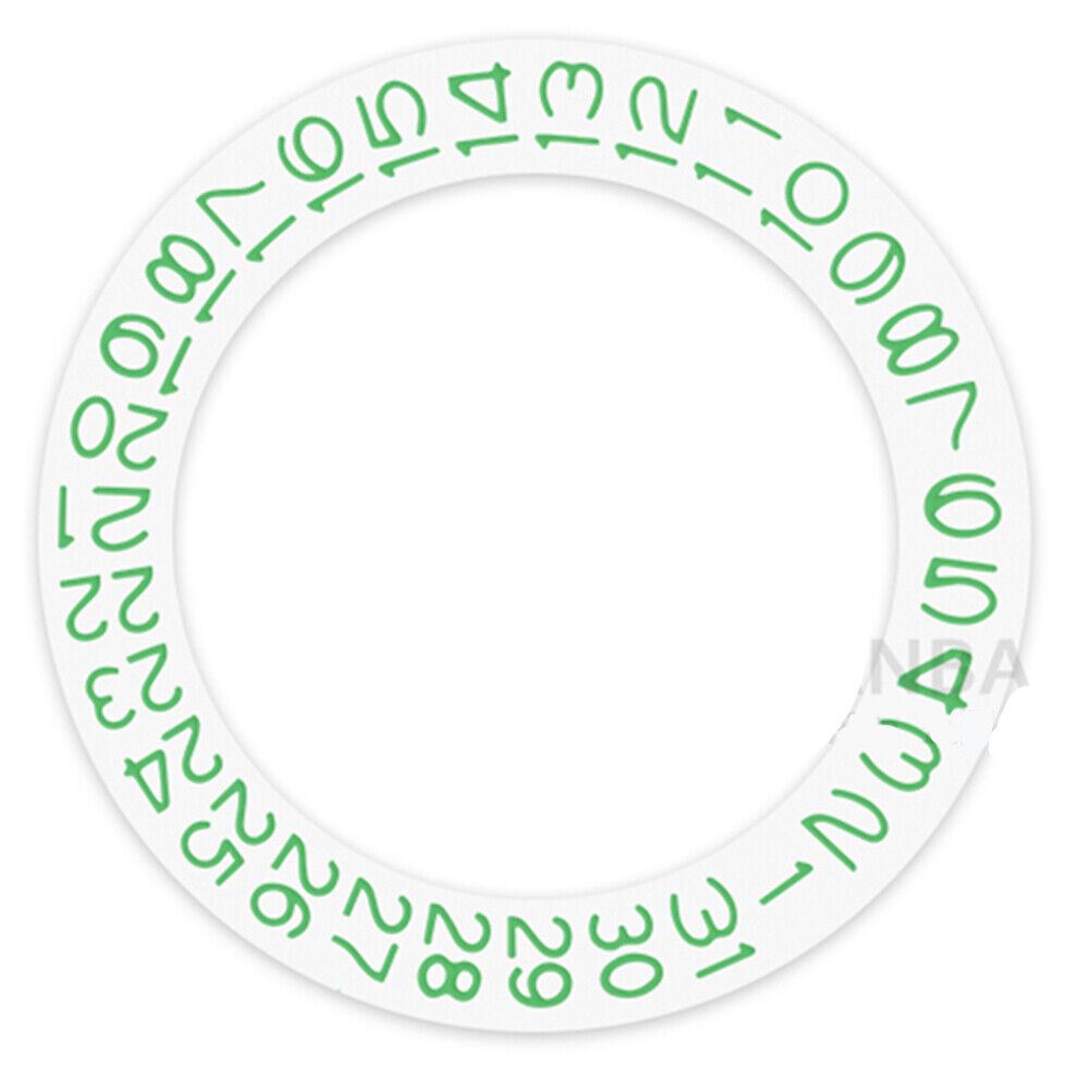 Disque de date à fond blanc et vert clair pour Miyota NH35 NH36
