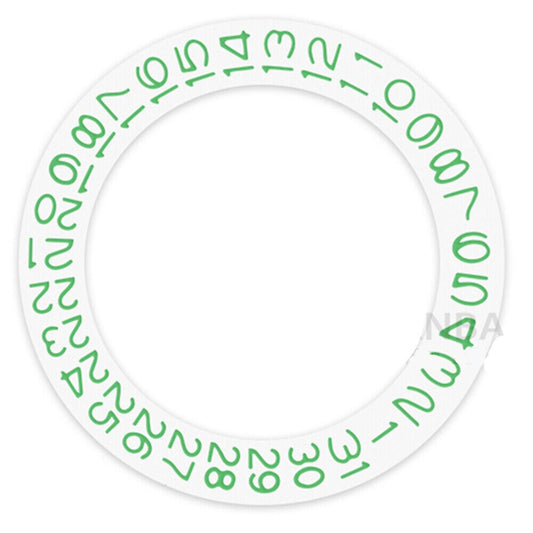 Disque de date à fond blanc et vert clair pour Miyota NH35 NH36