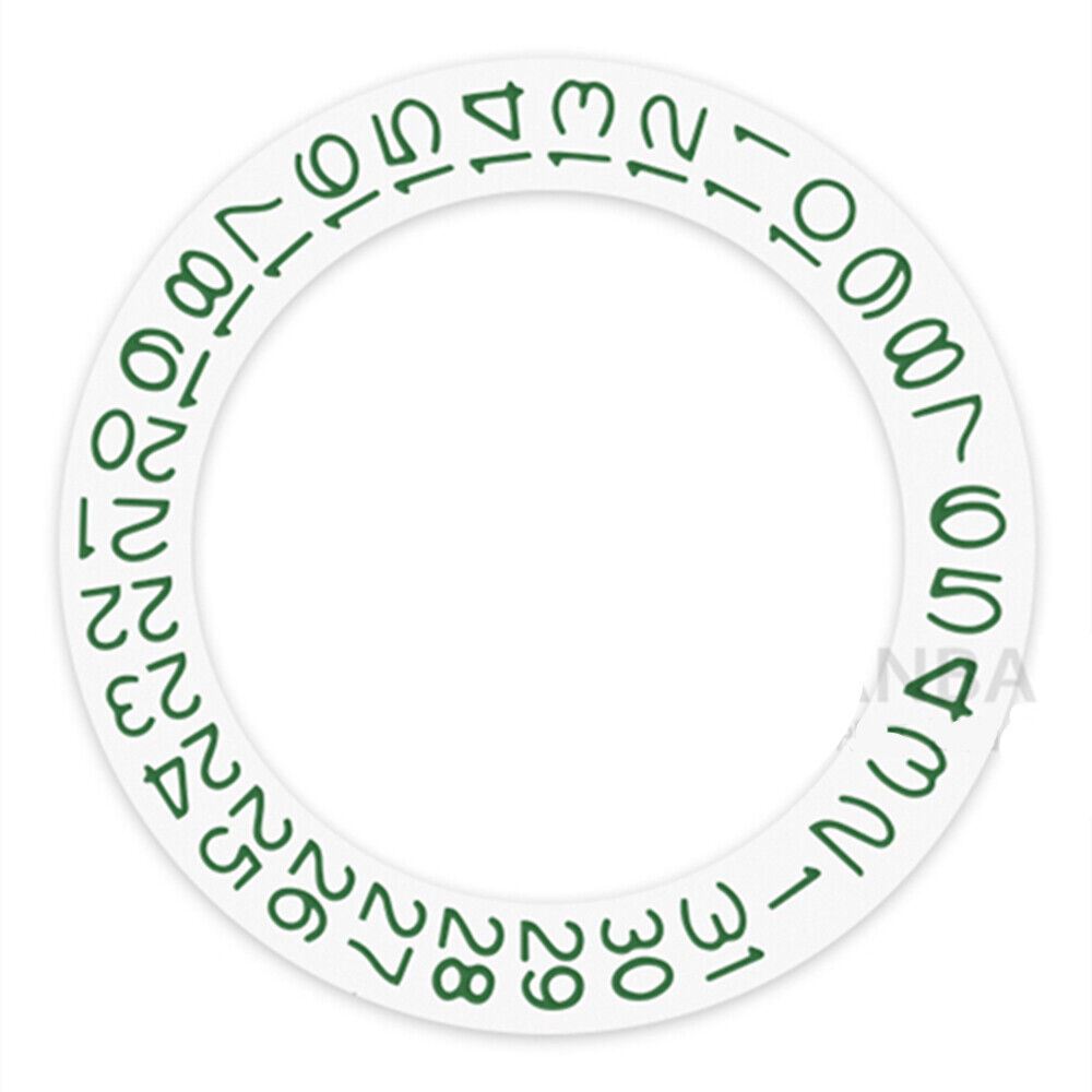 Disque de date à fond blanc et caractères vert foncé pour Miyota NH35/NH36 Date3