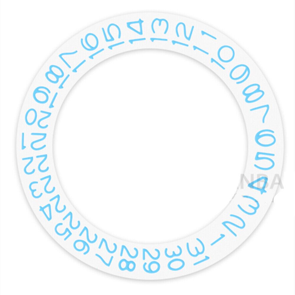 Disque de date à fond blanc et bleu ciel pour Miyota NH35 NH36