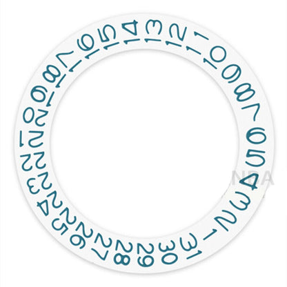 Disque de date à fond blanc et bleu marine pour montre Miyota NH35 NH36