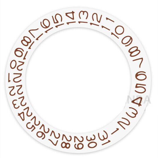 Disque de date à fond blanc et caractères marron pour Miyota NH35 NH36