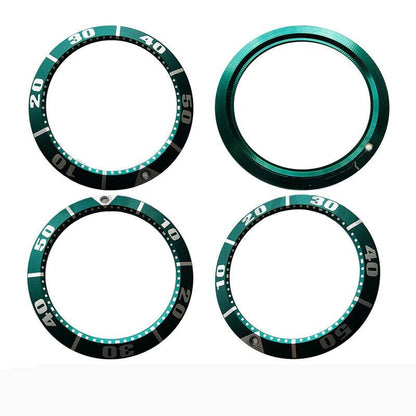 Green 40mm aluminum bezel insert for Seiko SBDC001/003, SBDC031/033 watches, durable replacement.