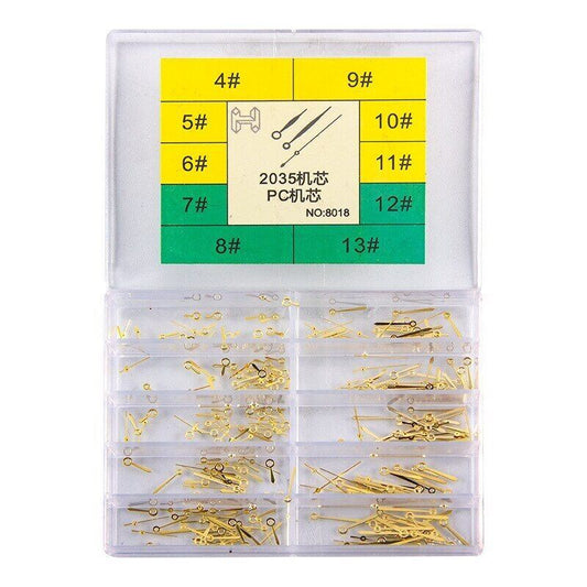 Set of quartz watch hands including small, minute, and hour hands, compatible with 2035 movement.