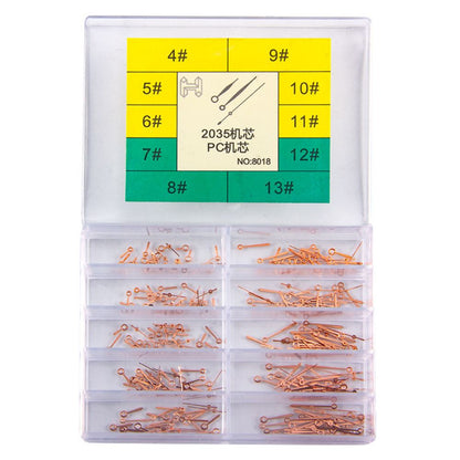 Quartz watch hands set, includes small, minute, hour hands, fits 2035 movement precisely.