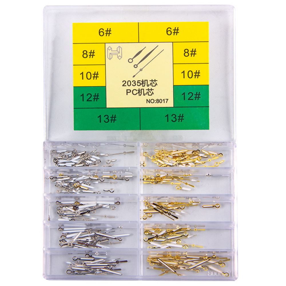 Set of quartz watch hands including small, minute, and hour hands, compatible with 2035 movement.