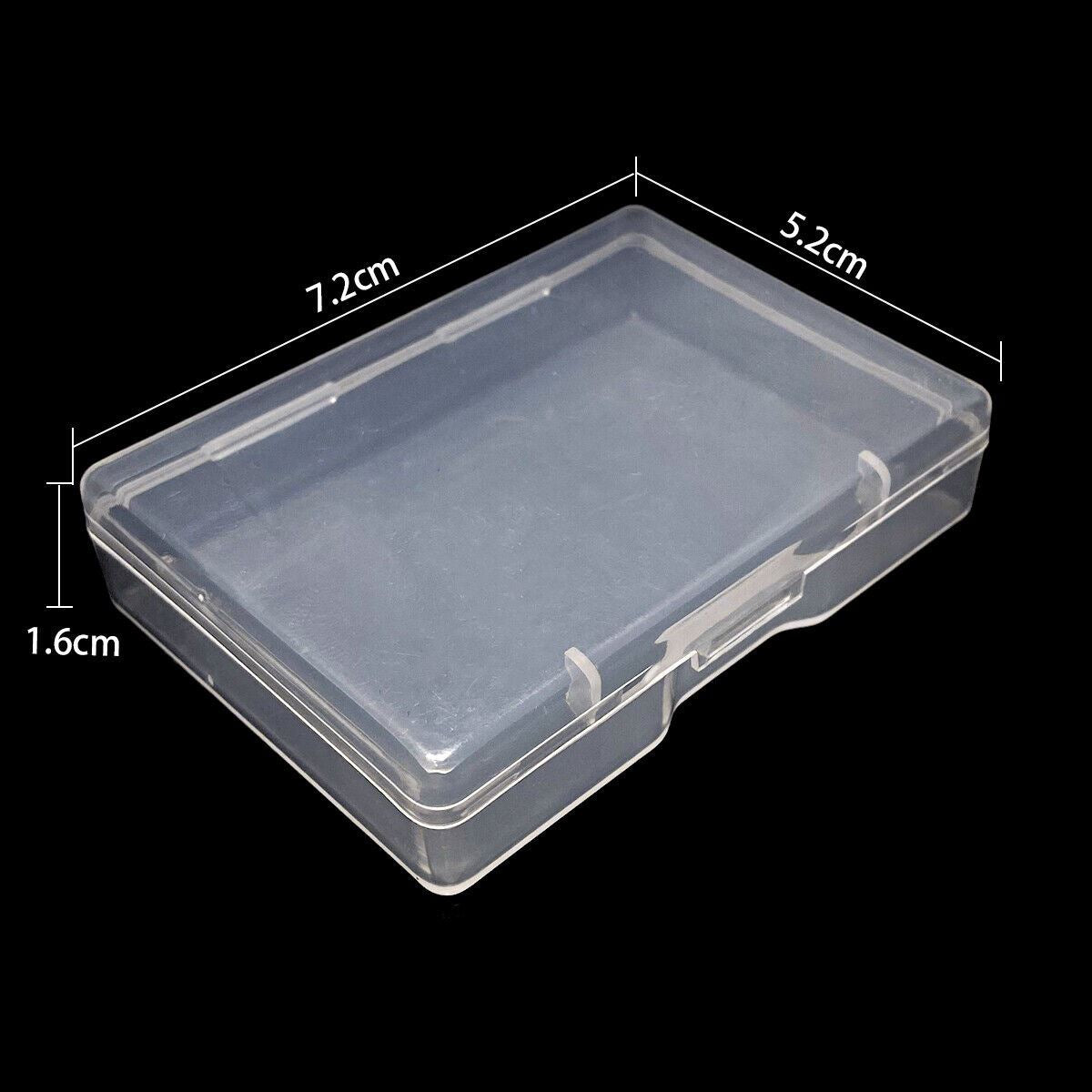 Set of 5 small transparent plastic rectangle storage containers for organizing accessories.
