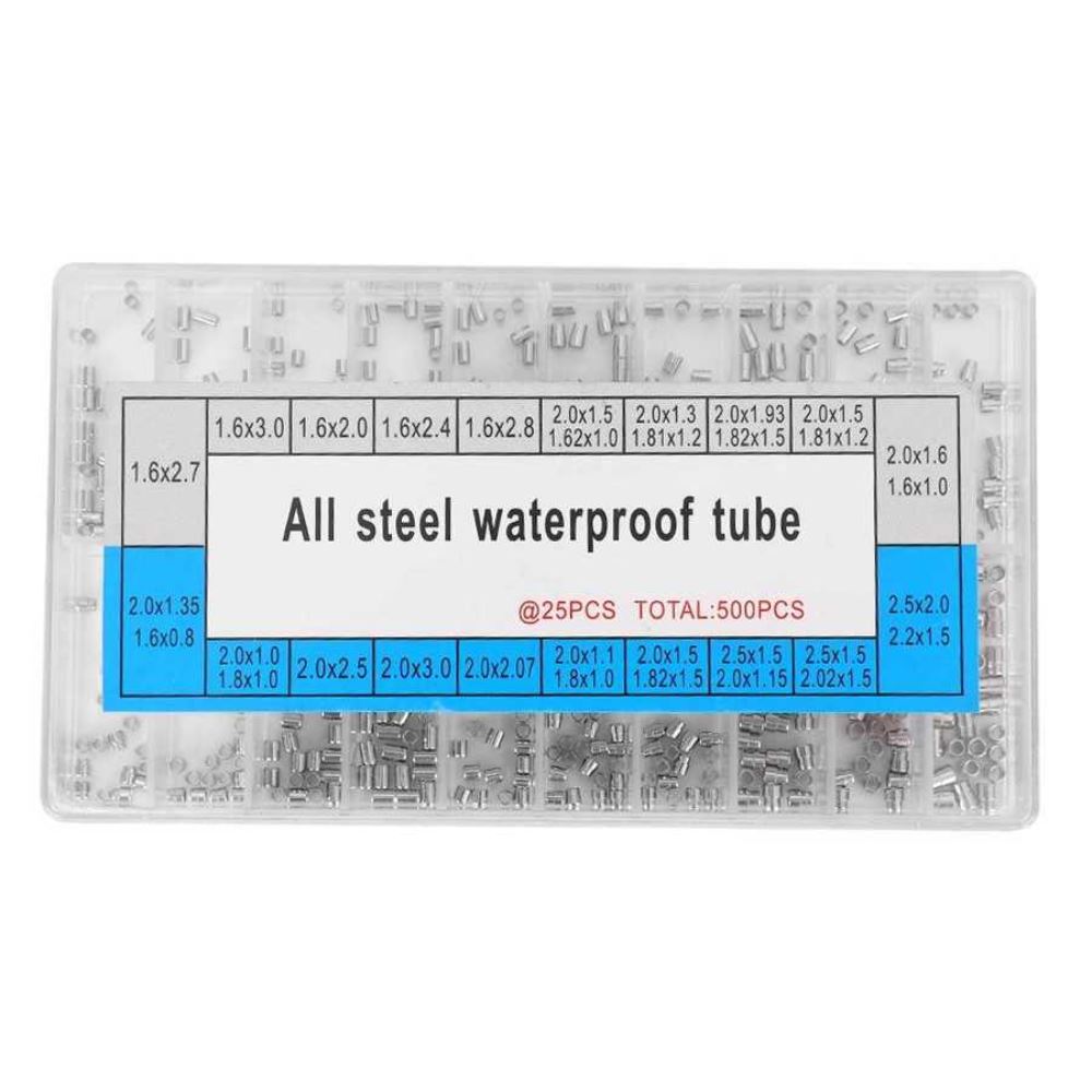 Set of 500 waterproof watch case tubes in 20 sizes, perfect for replacement and repair.