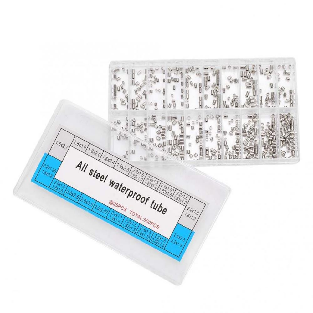500 waterproof watch case tubes set in 20 sizes, ideal for repair and replacement.