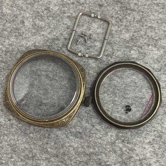 45mm 316L stainless steel electro-plated watch case for ETA 6497/6498 movement