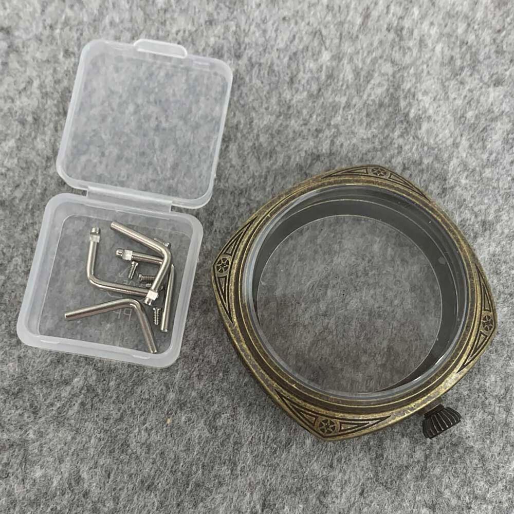 45mm 316L stainless steel electro-plated watch case for ETA 6497/6498 movement, durable and sleek design