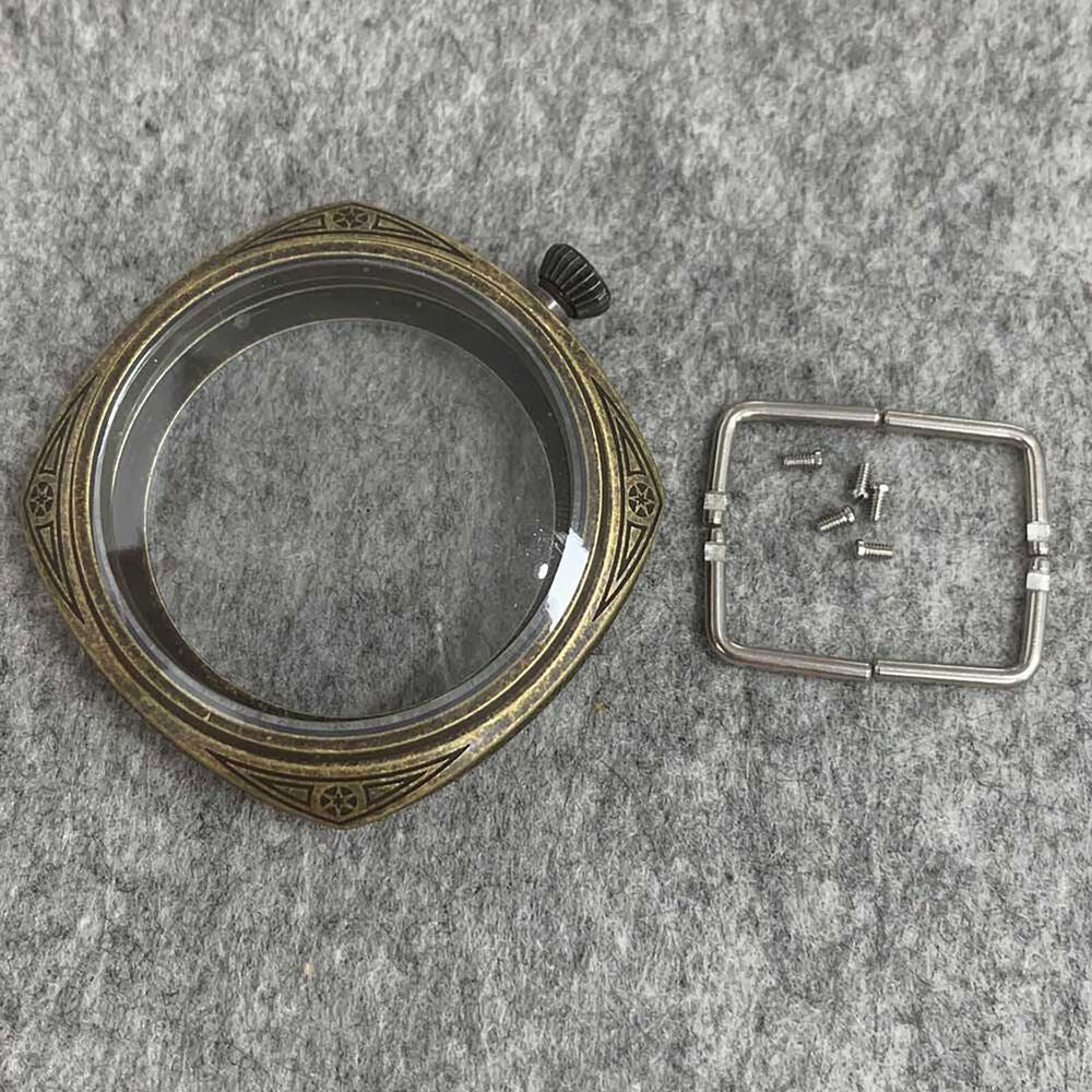 45mm electro-plated 316L stainless steel watch case for ETA 6497/6498 movement.