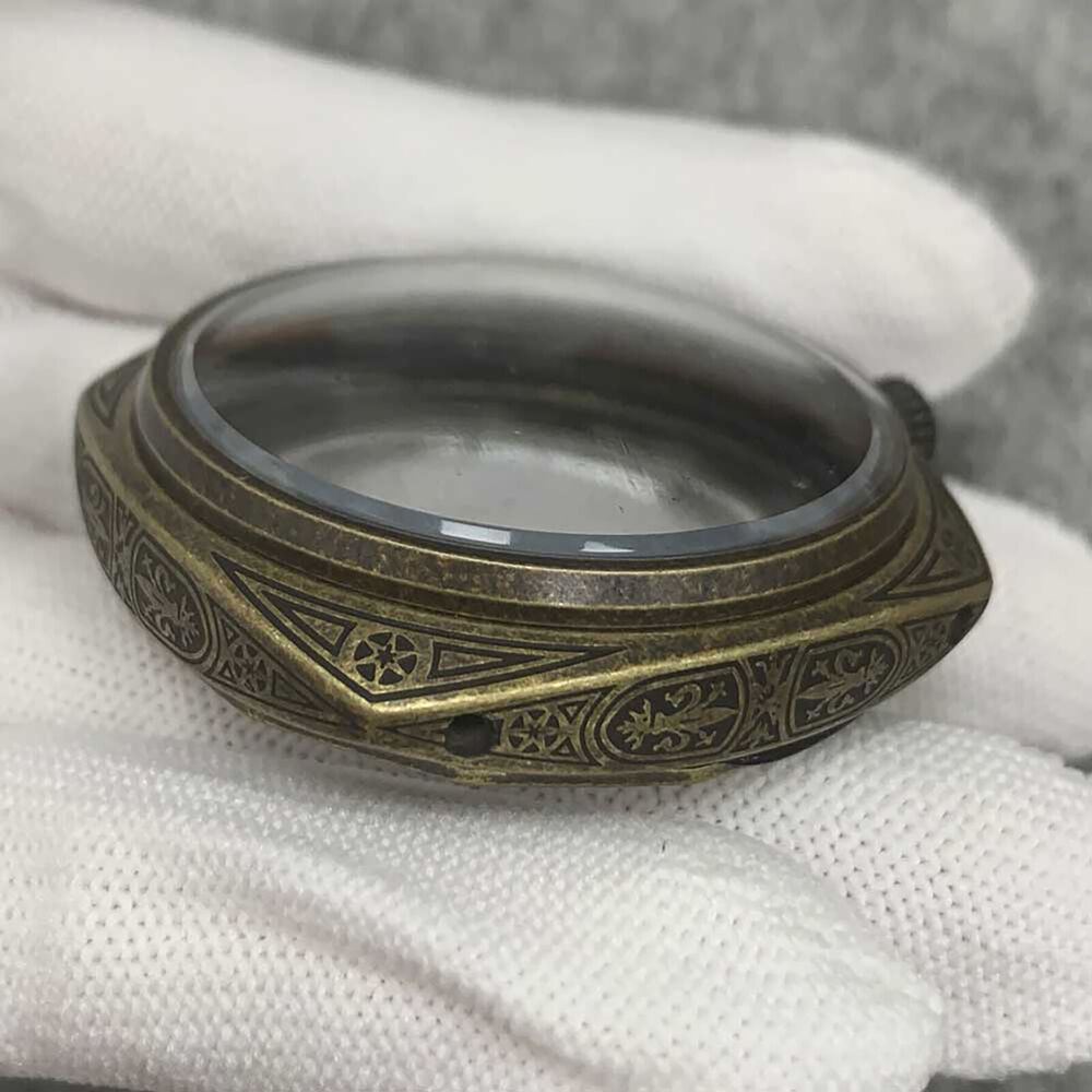 45mm 316L stainless steel electro-plated watch case for ETA 6497/6498 movement fitting