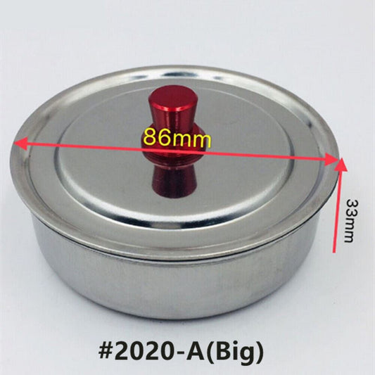 86mm stainless steel oil cup with anti-leak cover for watchmakers by Benzine, ideal for precise watch maintenance.