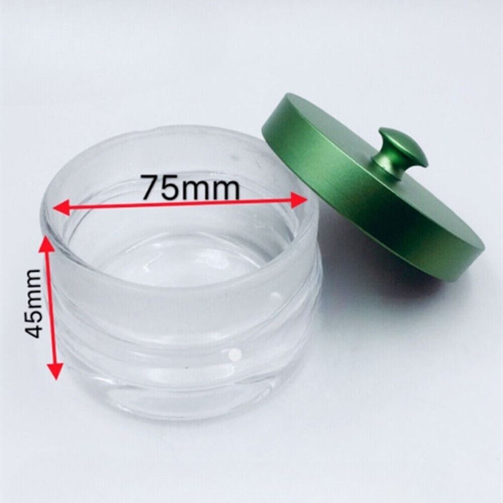75mm aluminium alloy benzine cup with anti-leak cover for precise watch oil storage.