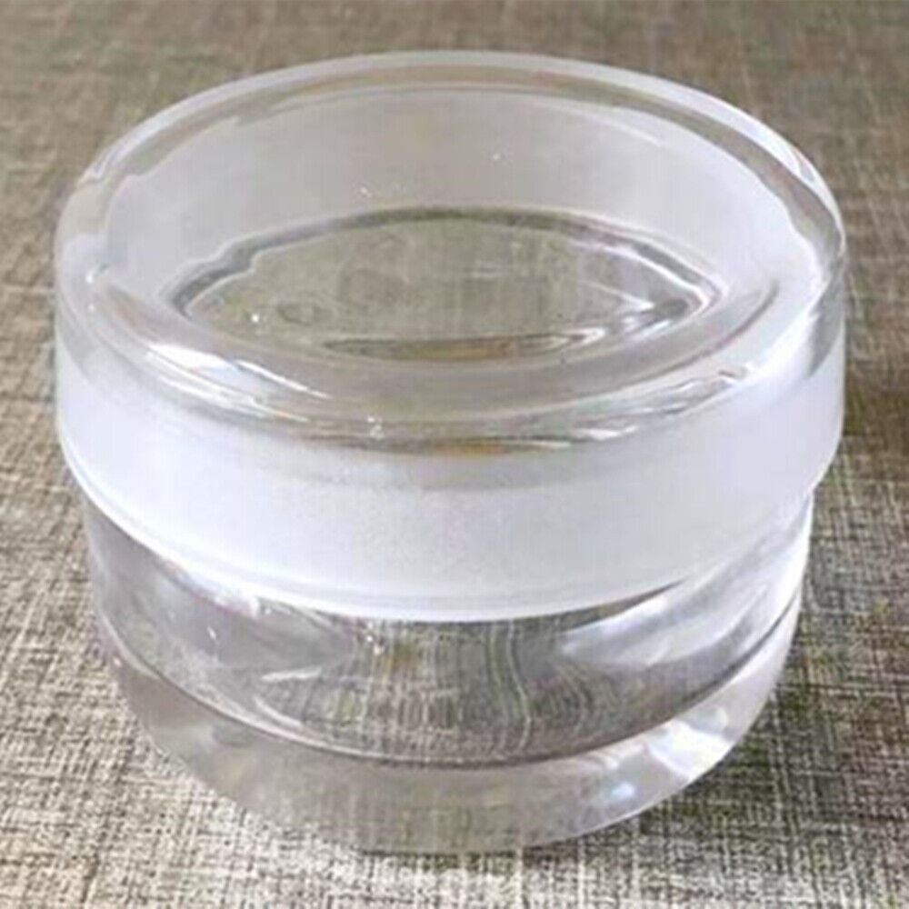 Quartz glass sealed watch oil benzine cup with anti-leak cover, 80x65mm, for precise watch maintenance.