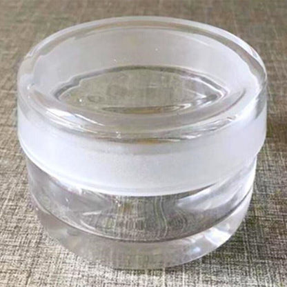 Quartz glass sealed watch oil benzine cup with anti-leak cover, 80x65mm, for precise watch maintenance.