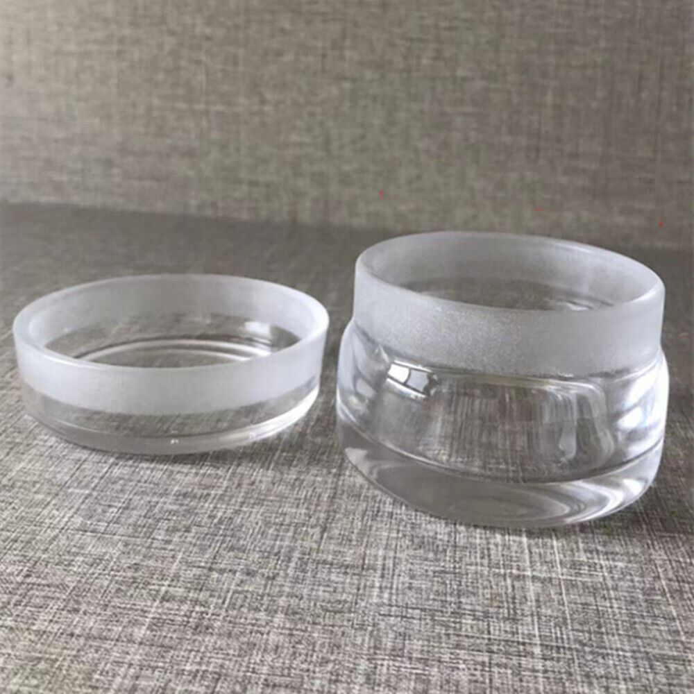 Quartz glass sealed watch oil benzine cup with anti-leak cover, 80x65mm, for precise watch maintenance.