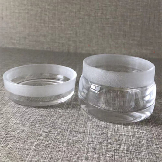 Quartz glass sealed watch oil benzine cup with anti-leak cover, 80x65mm, for precise watch maintenance.